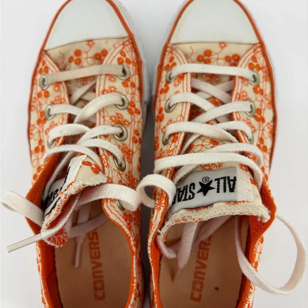 Converse‎ All Star Embroidered Orange Flower Fabric Print